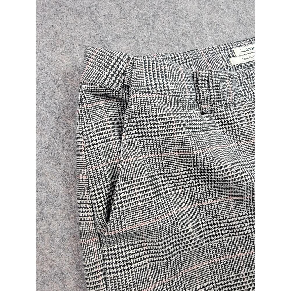 LL Bean Pants Womens 14 Plaid Classic Fit Lined Straight Leg Work Office - Picture 2 of 16